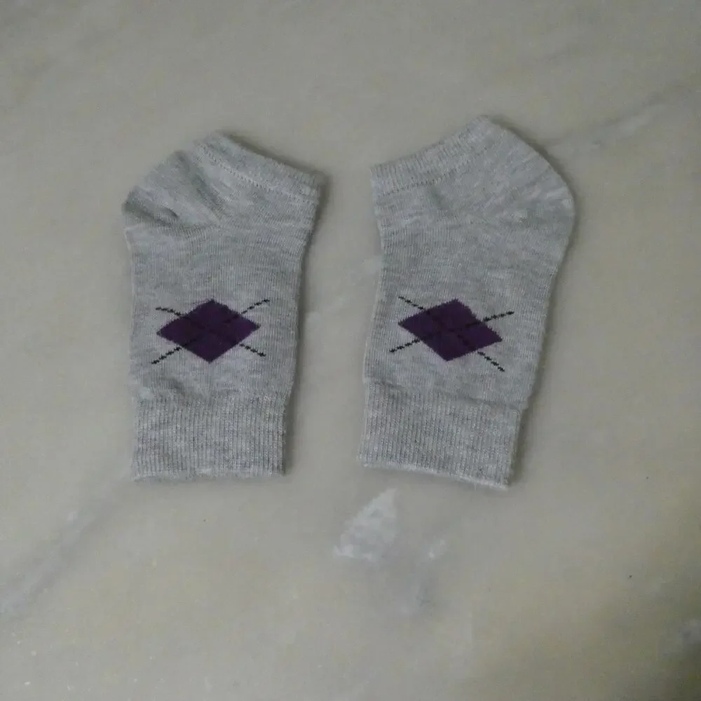 Unbranded Ankle Socks Women OS Multicolor Argyle Colorblock‎ Low Cut 3 Pairs